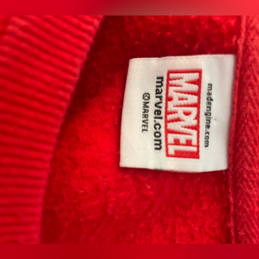 Rare Marvel Red Logo Crewneck Sweatshirt Unisex Size Medium - Picture 5 of 8